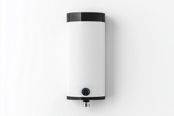 A white and black tank top with a black and white logo, boiler or water heater
