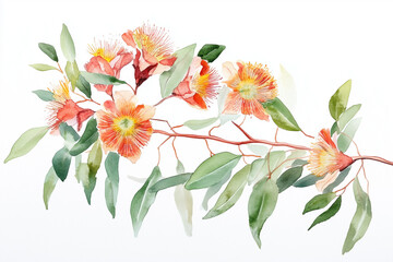 Native Australian Flowers on white or Clear Surface PNG Transparent Background
