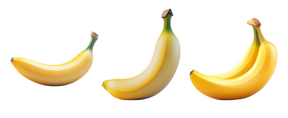 Fresh Bananas on Transparent Background for Design Use