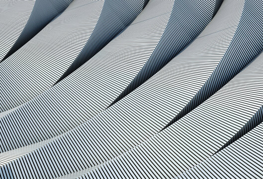 Wavy, parallel gray lines create a futuristic, dynamic, minimalist design