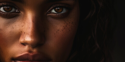 portrait of a young girl close-up Generative AI