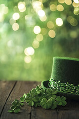 Saint Patrick's Day Social Media Banner Featuring Lucky Shamrock Patterns and Space for Festive Custom Messages