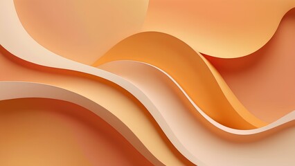 Obraz premium Dynamic flowing shapes in vibrant orange and yellow tones with soft gradients, creating a lively and warm abstract design on a minimal background.