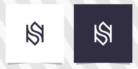 letter ns sn logo design