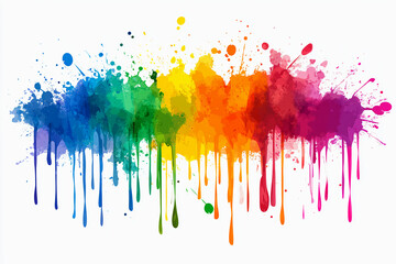 Fototapeta premium Isolated colorful confetti background. Abstract colorful background with lots of paint splashes. Ink drips flowing.