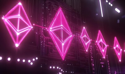 A digital representation of interconnected geometric shapes, symbolizing technology and innovation.