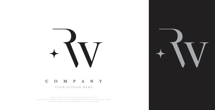 Initial RW Logo Design Vector 