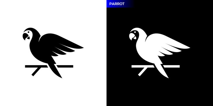 Parrot bird logo. Chirping, pet. Icon symbol design template EPS 10.