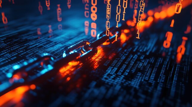 Digital Security Chain - Abstract Representation of  Cybersecurity and Data Protection