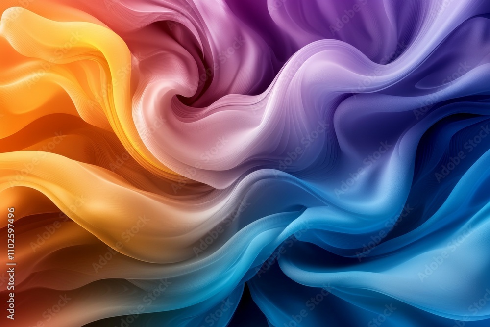 Poster a colorful piece of fabric with a wave pattern