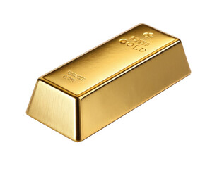 Gold bar isolated on transparent background