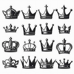 crown icons set