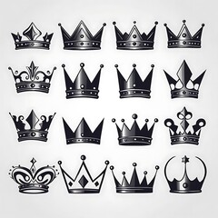 set of crowns vector