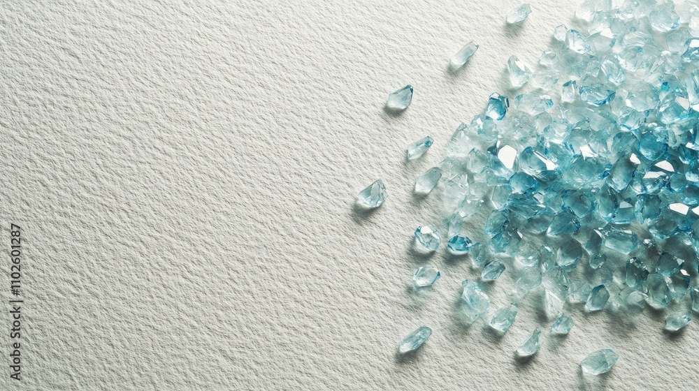 Poster sparkling blue gems on textured background for creative design use