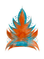 An Artistic Abstract Representation of a Tree Featuring Earth Tones and Shades of Blue