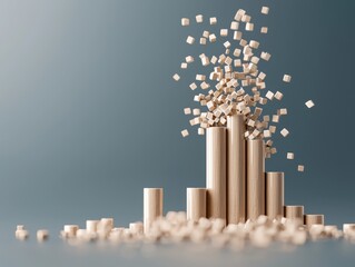 Dynamic collapse of financial dominance a conceptual representation of economic turbulence studio setting visual art minimalist background abstract perspective for seo impact