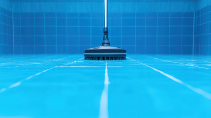 robotic pool cleaner operates efficiently underwater, showcasing its design and functionality in clear blue pool. vibrant tiles enhance visual appeal of this cleaning technology