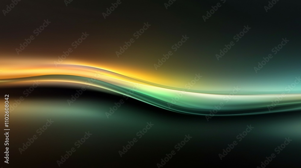 Poster a colorful wave is displayed on a dark background