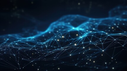 Abstract Network Digital Blue Connections