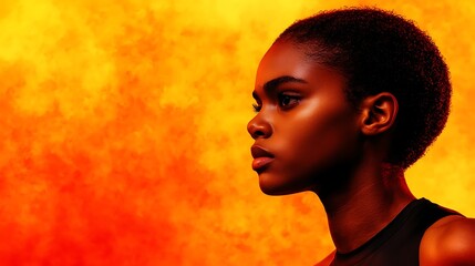 Dynamic portrait of a young athlete in motion, showcasing raw energy and determination. The athlete's muscles are defined, and sweat glistens on their skin as they execute a powerful pose. A 