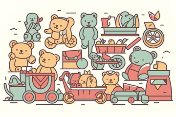 Naklejka premium set of cartoon animals