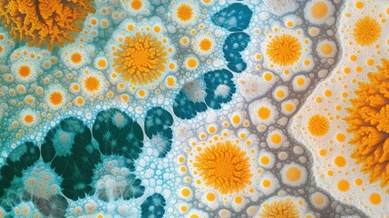 Abstract Fractal Art Orange Teal White Pattern