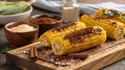 Robust grilled corn mingled with sweet cinnamon creating a unique flavor that transforms classic summer corn into a sweet treat.