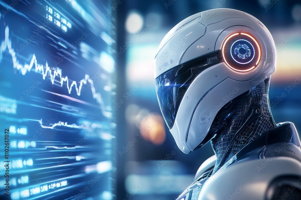 Poster a robot with a helmet