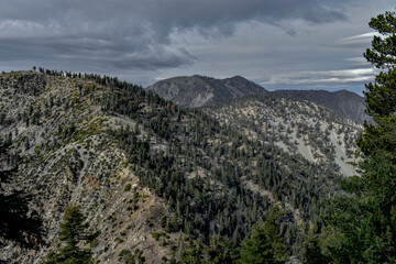 Cloudy Mountain Landscape, Angeles National Forest, California