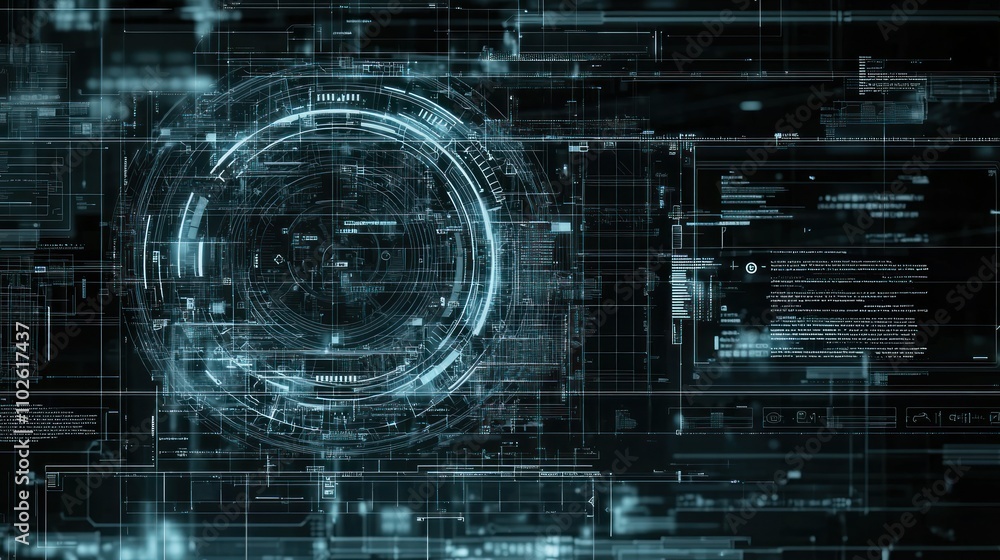 Aufkleber a blueprint or wireframe of a digital interface, symbolizing the planning and creativity behind expe