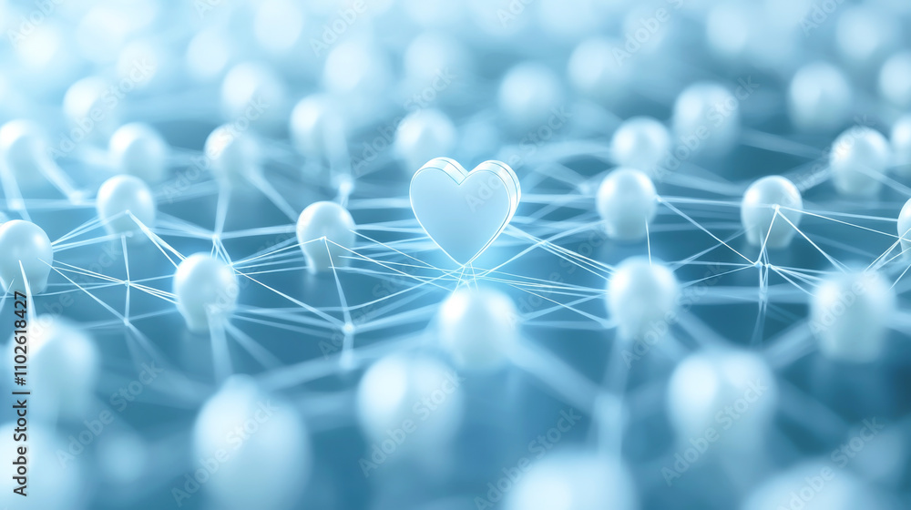 Poster a conceptual image showcasing connections symbolizing love and relationships in a network.