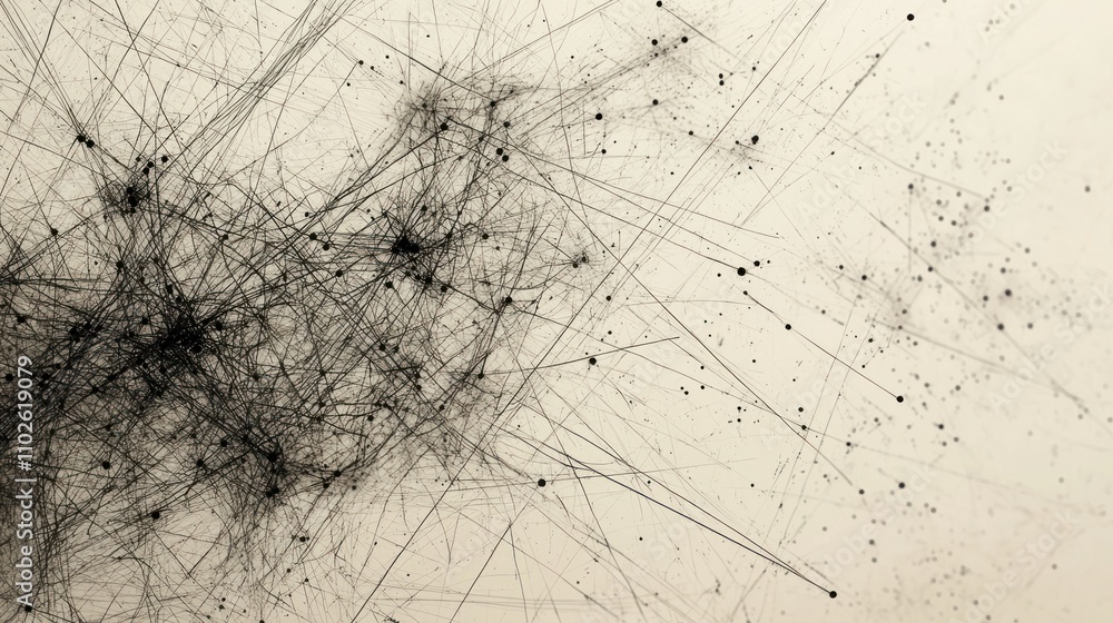 Poster a conceptual image with abstract lines and shapes connecting different points, symbolizing the idea 
