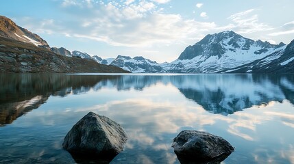 Mountain Lake Reflection Serenity