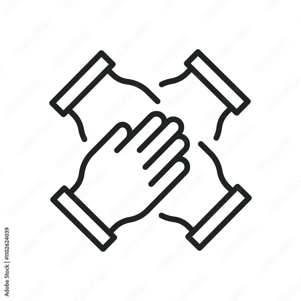 Poster collaboration thin line icons. editable stroke and perfect pixel on transparent background