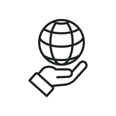 Global network thin line icons. Editable stroke and Perfect pixel on transparent background