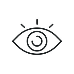 Eye, vision thin line icons. Editable stroke and Perfect pixel on transparent background