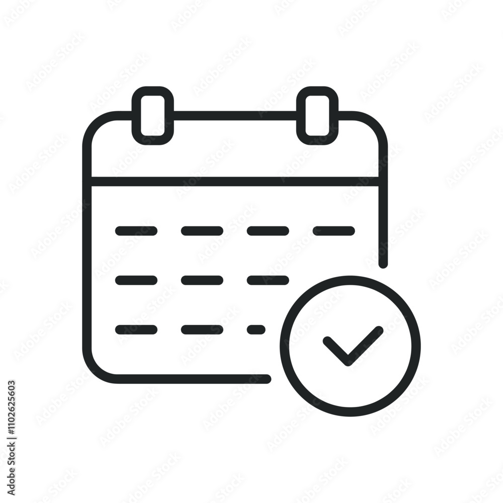 Poster schedule thin line icons. editable stroke and perfect pixel on transparent background