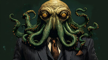 Obraz premium Cthulhu Businessman Illustration