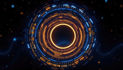 Futuristic Vortex With Digital Energy Glow