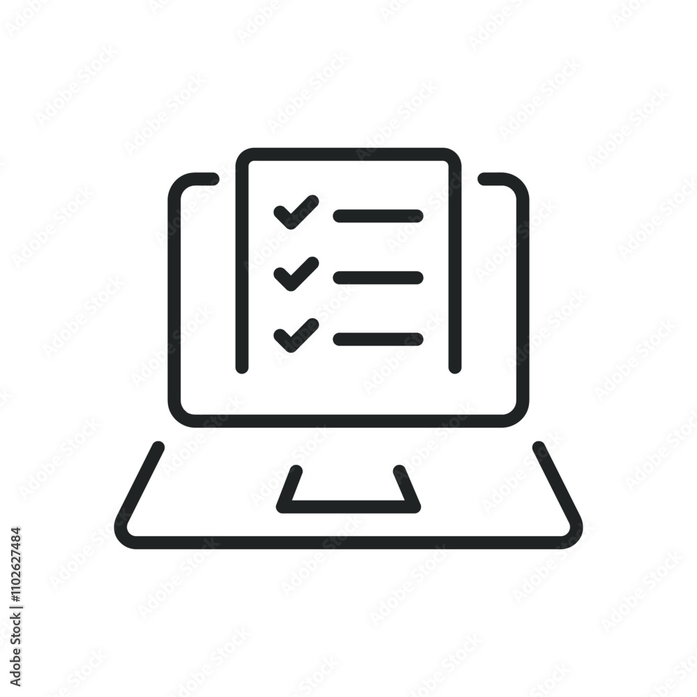 Poster to do list thin line icons. editable stroke and perfect pixel on transparent background