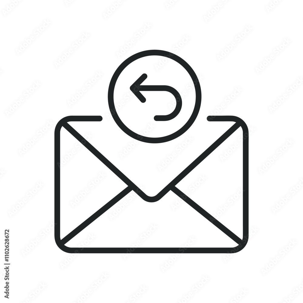 Poster email reply thin line icons. editable stroke and perfect pixel on transparent background
