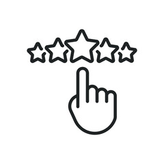Rating thin line icons. Editable stroke and Perfect pixel on transparent background