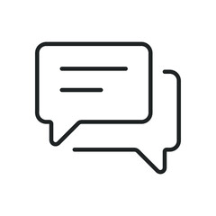 Speech bubble thin line icons. Editable stroke and Perfect pixel on transparent background