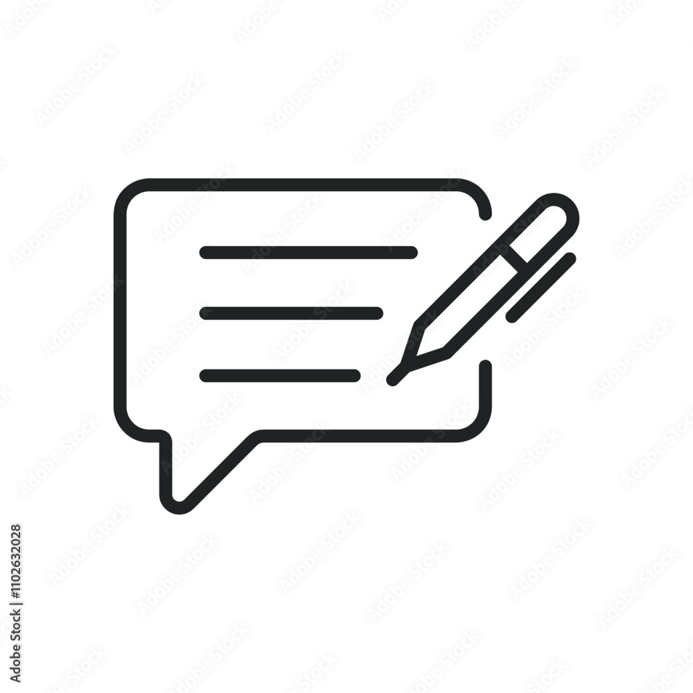 Poster comment thin line icons. editable stroke and perfect pixel on transparent background