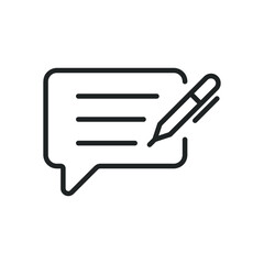 Comment thin line icons. Editable stroke and Perfect pixel on transparent background