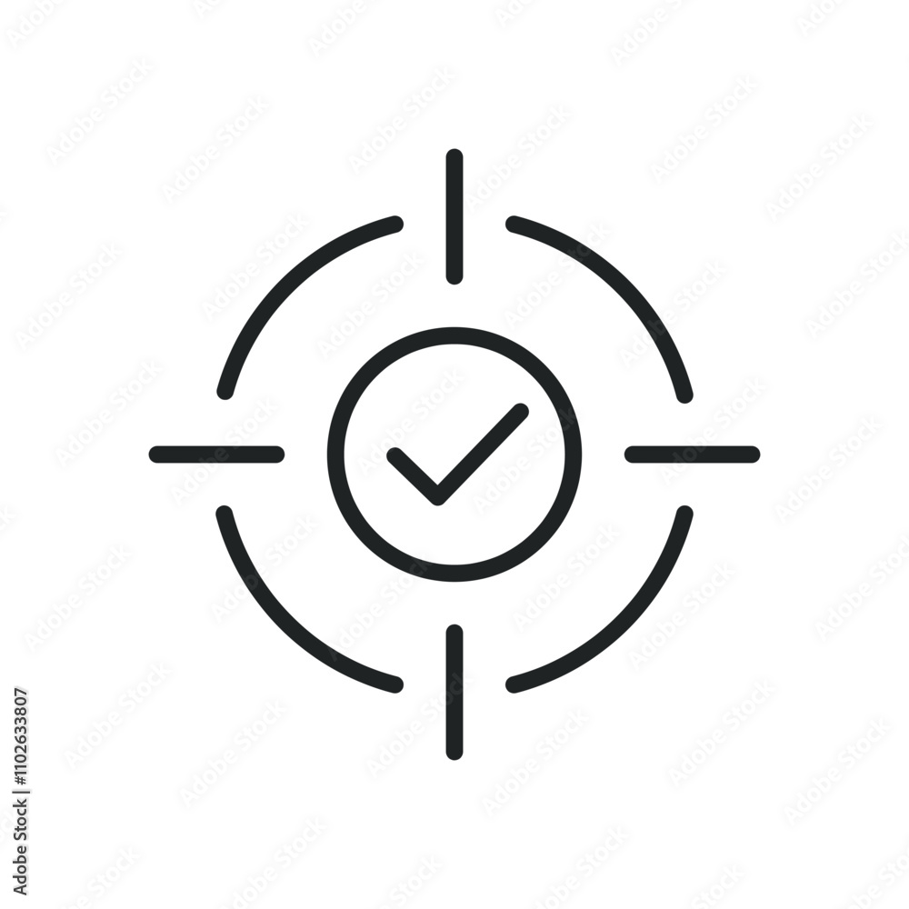Poster target thin line icons. editable stroke and perfect pixel on transparent background