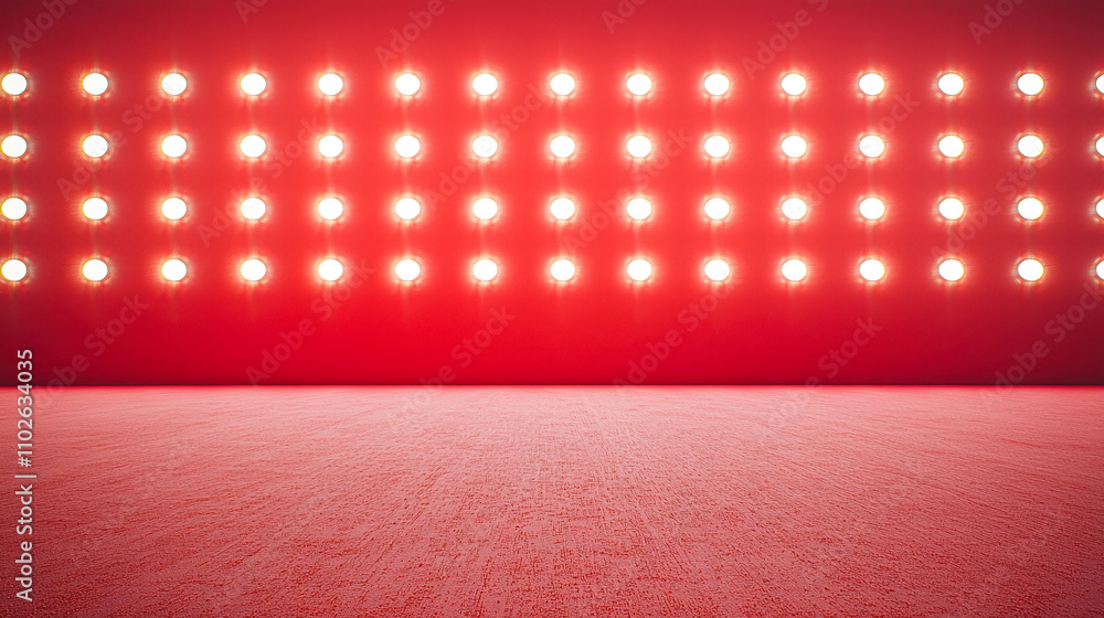 Leinwandbilder the stage is adorned with a striking red backdrop illuminated by numerous bright led lights, creatin