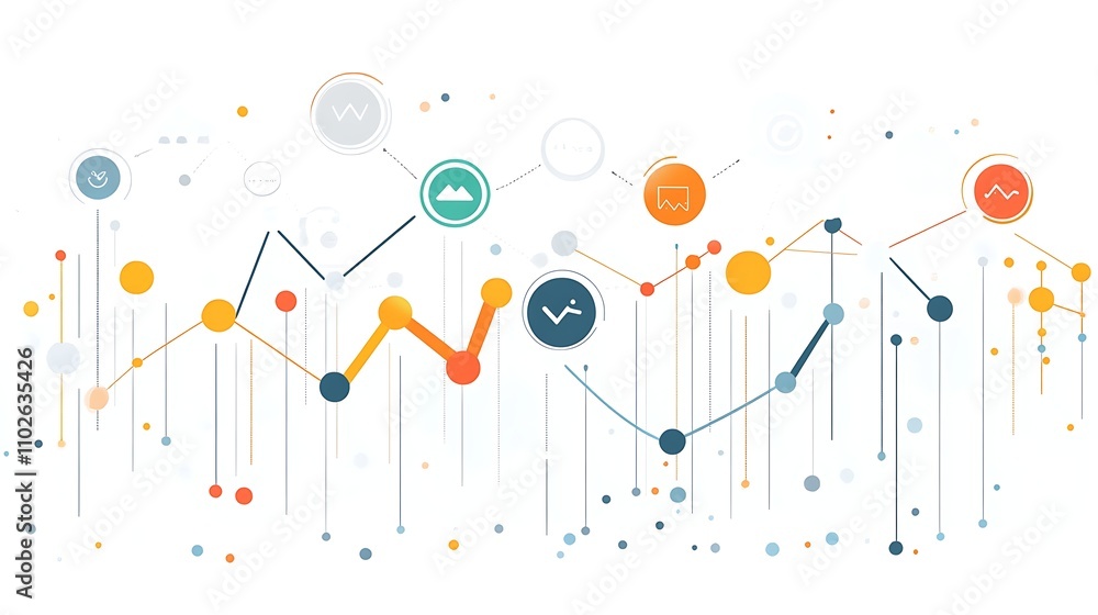 Poster abstract data visualization with interconnected nodes and lines