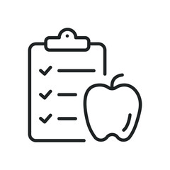 Diet plan thin line icons. Editable stroke and Perfect pixel on transparent background