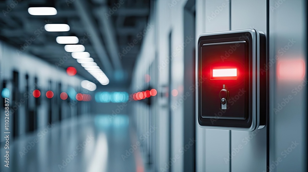 Poster modern electronic access control panel in a secure environment